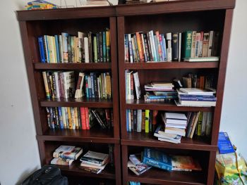Bookcases in author Stan Finger's office