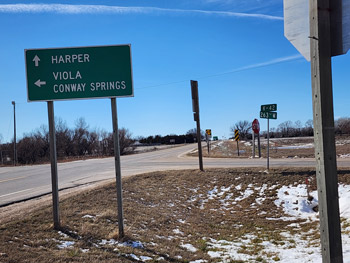 Harper and Viola turn-offs from K-42 highway